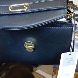 a new day Black Crossbody Bag with Gold Accents